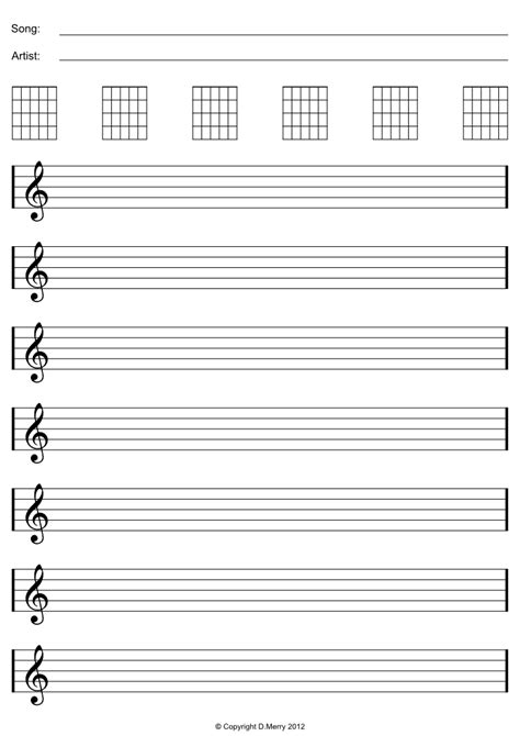 You will find both educational music sheets with large staves and different templates, which are optimized to fit a large amount of work on a single page. Blank+Guitar+Sheet+Music+Paper | Guitar tabs songs, Guitar sheet music, Ukulele music
