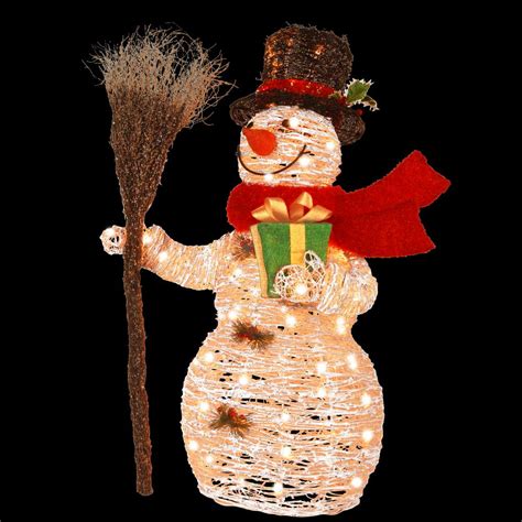Check out our favorite home depot holiday decorations for your yard, front door, and outdoors for 2018. National Tree Company Pre-Lit 35 in. White Rattan Snowman ...