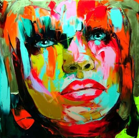 Handpainted Modern Abstract Canvas Art Colorful Wall Pictures Cool Lady