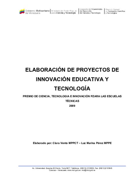 Pdf ElaboraciÓn De Proyectos De InnovaciÓn Educativa Y TecnologÍa