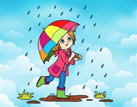 It's a completely free picture material come from the public internet and the real upload of users. Dibujo de Niña con paraguas bajo la lluvia pintado por ...