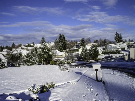 Snow Covering A Neighborhood In Salem Oregon Image Free Stock Photo