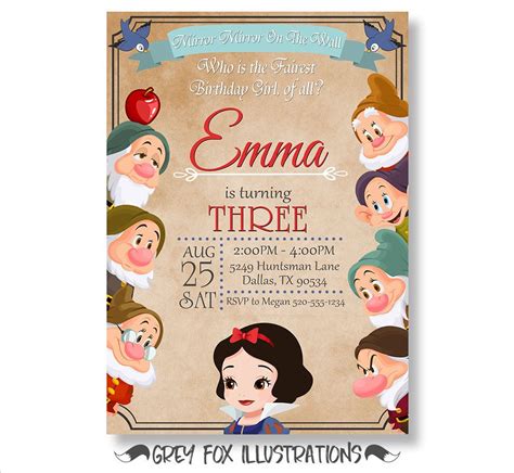 Snow White And The Seven Dwarfs Birthday Party Printables Are Available