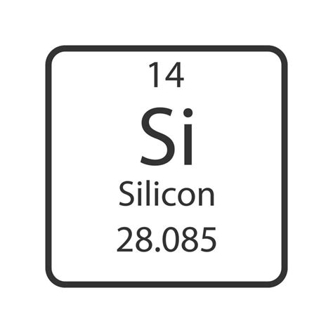 Silicon Symbol Chemical Element Of The Periodic Table Vector