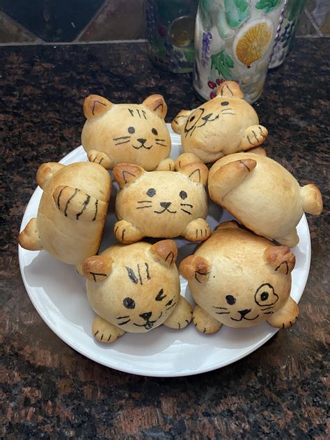 Cat Shaped Milk Buns Rbaking