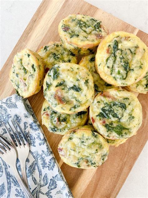 Crustless Mini Quiche Recipe With Spinach And Bacon Keto Friendly