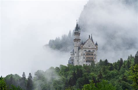 Neuschwanstein Castle With Mystery And Foggy Environment Famous Place