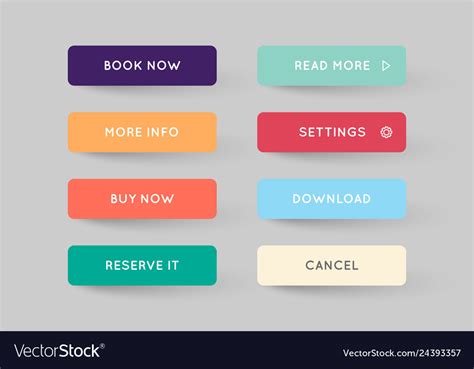 Set Of Modern Flat App Or Game Buttons Trendy Vector Image