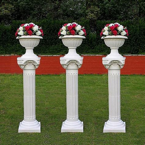 4 Pack 36 Tall White Pvc Height Adjustable Roman Inspired