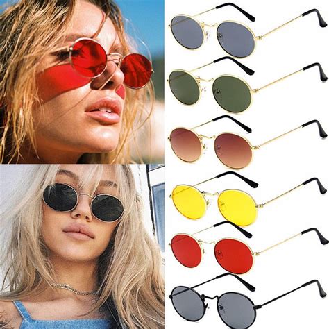 vintage retro oval sunglasses ellipse metal frame mirrored kdeam polarized glasses outdoor