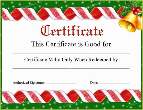 Free Christmas Gift Certificate Template Printable
