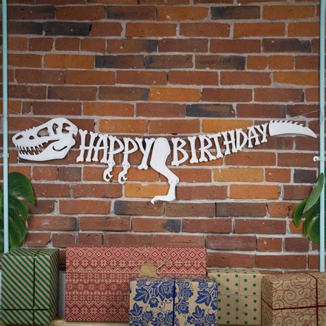 D Dinosaur Happy Birthday Banner Dinosaur Party Supplies Decorations