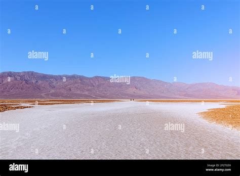 View Of The Basins Salt Flats Badwater Basin Death Valley Inyo