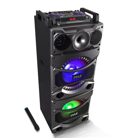 pyle psufm1038bt bluetooth pa loudspeaker karaoke entertainment system active powered speaker