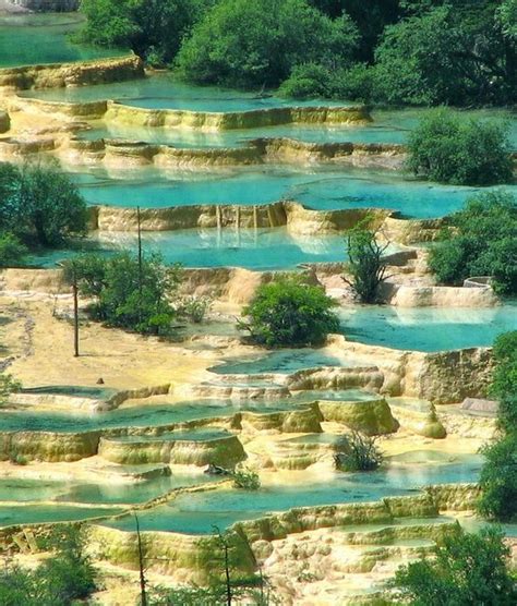 Huanglong Pools China This Area Is Known For Its Colorful Pools