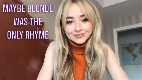 Sabrina Carpenter Addresses The Blonde Girl Lyric Youtube