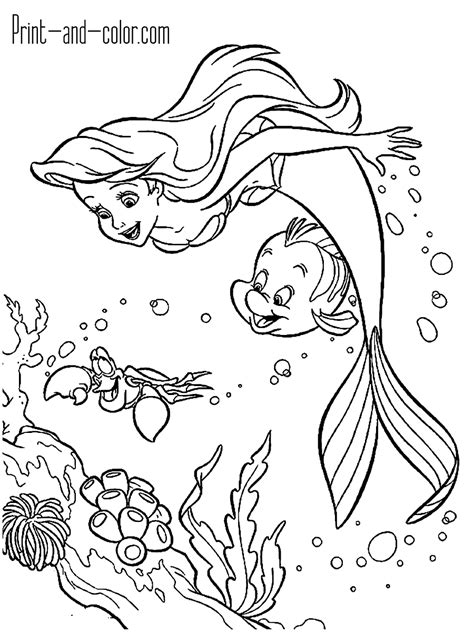 The Little Mermaid Coloring Pages Print And Mermaid