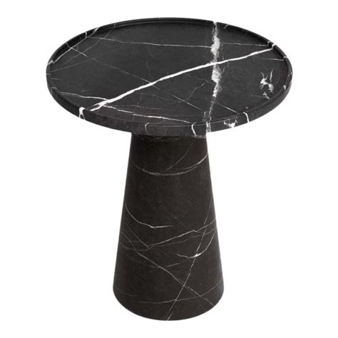 Pedestal Black Marble Side Table Chairish