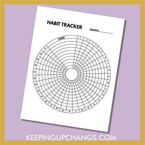 Circular Habit Tracker Printable Free