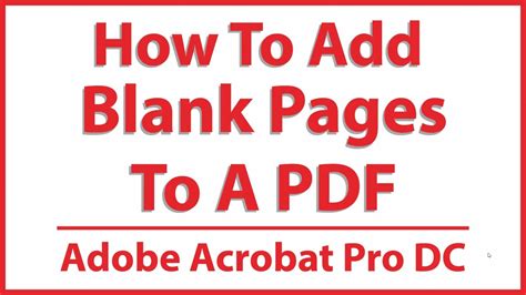 How To Add Blank Pages To A Pdf Using Adobe Acrobat Pro Dc 2022 Youtube