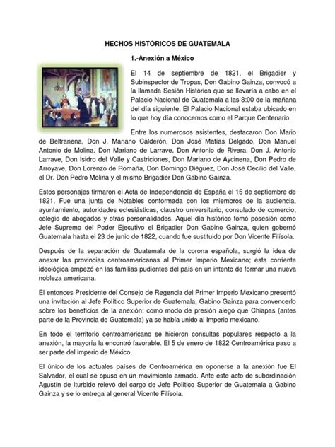 Hechos Históricos De Guatemala Pdf Guatemala Gobierno