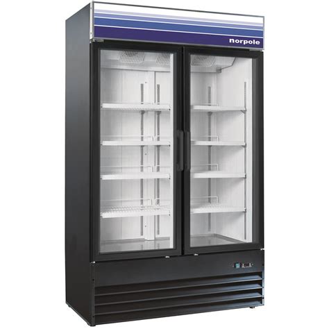Norpole 29 Cu Ft 2 Door Mechandiser Refrigerator Black Apara Supply