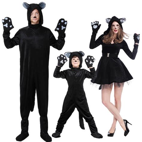 Black Cat Costume For Men Women Child Cosplay Parent Child Costumes An