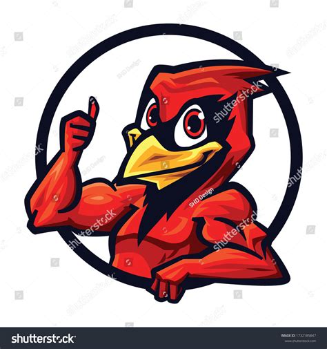 Cartoon Cardinal Mascot Logo Design Stock Vector Royalty Free