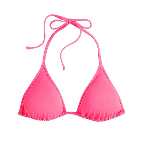 J Crew Neon String Bikini Top In Pink Lyst