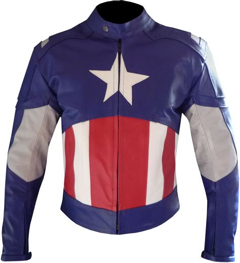 Captain America Racing Biker Motorbike Leather Jacket Motorcycle