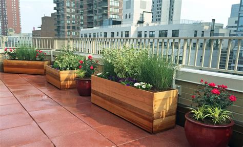Upper West Side Rooftop Terrace With Custom Planter Boxes And Bench