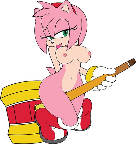 rule 34 amy rose anthro breasts female female only fur hammer hedgehog mammal piko piko hammer