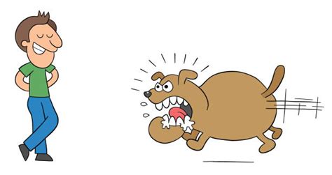 Clip Art Of A Dog Bites On Humans Illustrations Royalty Free Vector