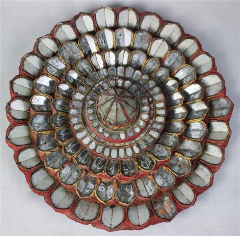 Product title31 1/2od x 2 1/2p traditional ceiling medallion (f. SHAN STATE, BURMA, WOOD CEILING MEDALLION WITH GLASS INLAY