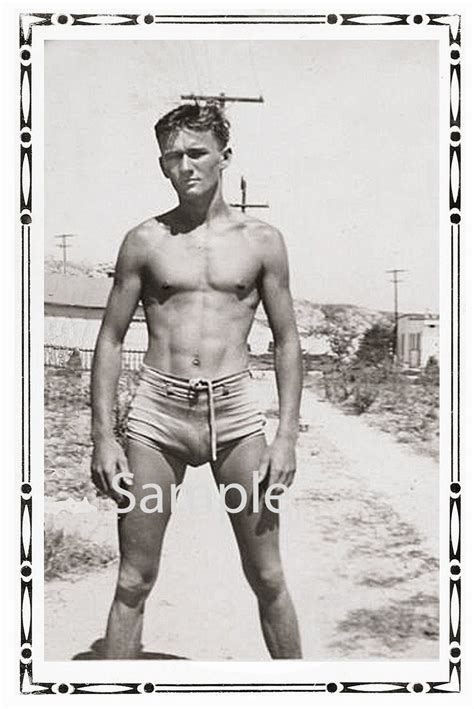 Vintage 1940 S Photo Reprint Near Nude Man Shows Bulge On Etsy