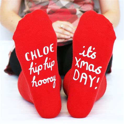 Personalised Womens Hip Hip Hooray Christmas Socks By Sparks And