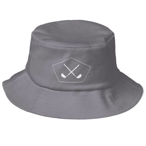 Grey Crossed Clubs Bucket Hat Golfing Hats
