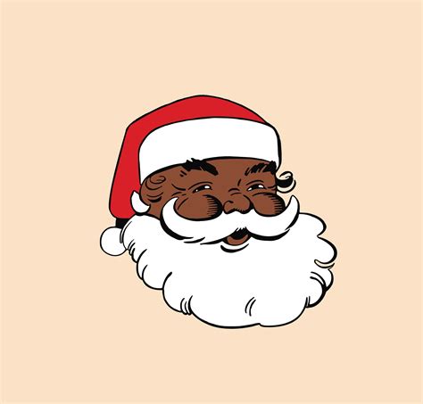 Black Santa Svg Santa Claus Svg Santa With Face Mask Svg Black Santa