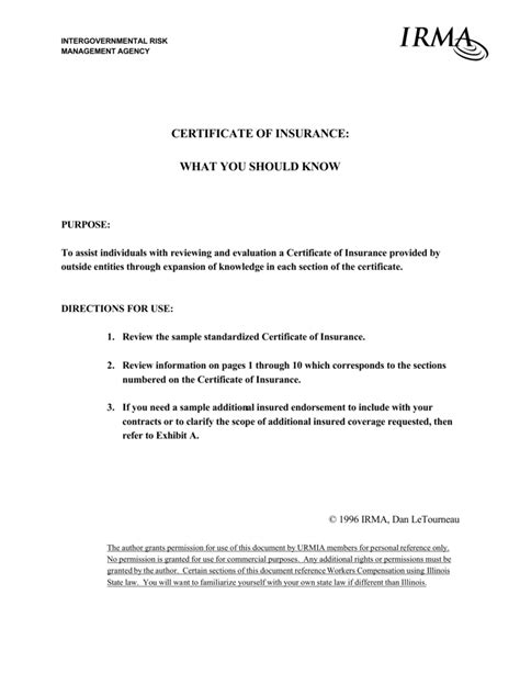 Certificate of coverage health insurance. Certificates of Insurance-What You Should Know