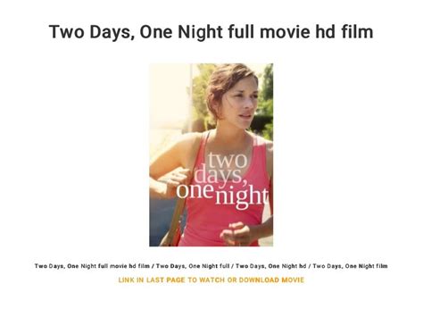 Two Days One Night Full Movie Hd Film
