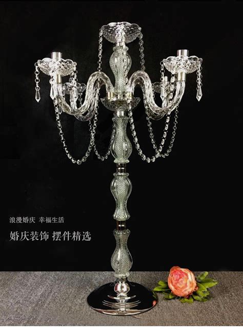 90cm Tall Table Centerpiece Acrylic Crystal Wedding Candelabras Candle