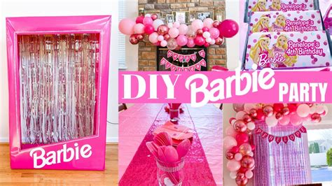 Diy Barbie Party Barbie Box And Balloon Garland Affordable Party