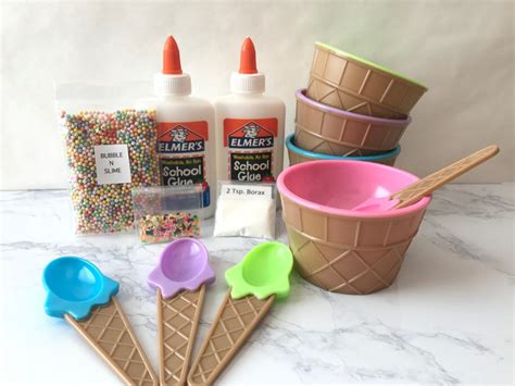 Diy Slime Kit Ice Cream Slime Kit Gratis Charme Etsy