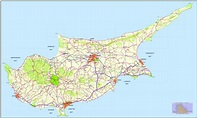Road map of Cyprus - Map of road Cyprus (Southern Europe - Europe)