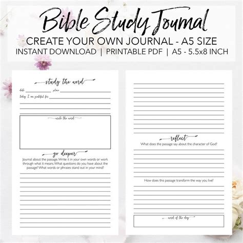 Bible Study Printable Planner Inserts Create Your Own Etsy Bible
