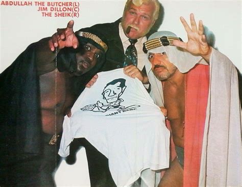 Abdullah The Butcher Jj Dillion And The Sheik Holding A Giant Baba T