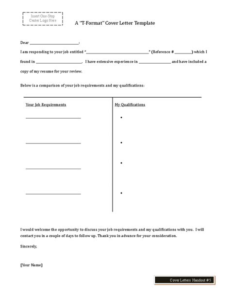 Certification that a document or other matter contains safeguards information must include the name and title of the certifying official and date designated. A "T-Format" Cover Letter Template Free Download