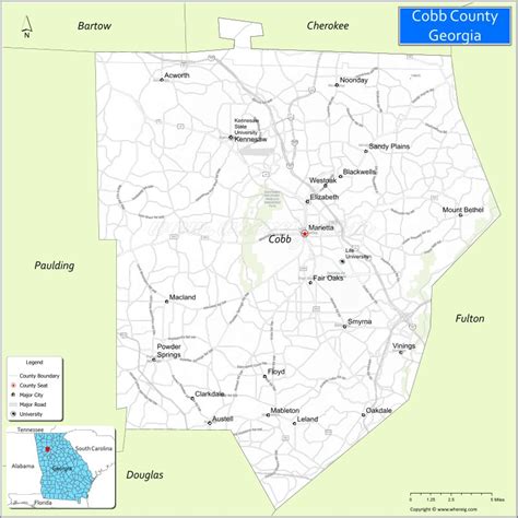 Map Of Cobb County Georgia Where Is Located Cities Population