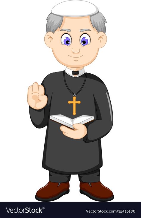 Cartoon Christian Priest Royalty Free Vector Image