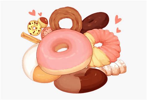 Transparent Pink Donut Png Anime Girl Kawaii Food Free